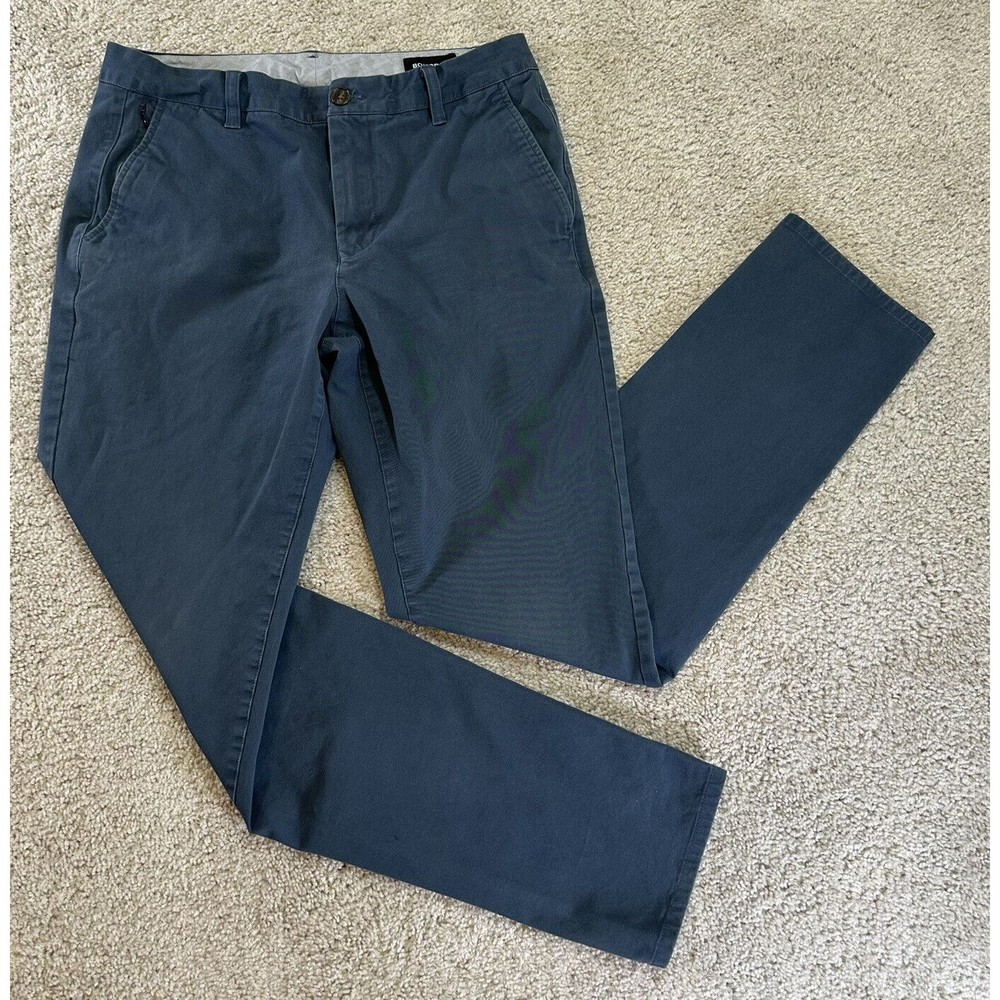 BONOBOS Mens Slim Fit Blue Casual Dress Pants 32x34 Tapered Straight